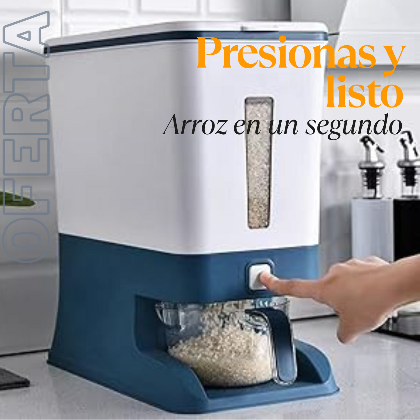 RiceBox 10™ - Dispensador de Arroz 10 Kg - Orden Frescura y Comodidad en tu Cocina