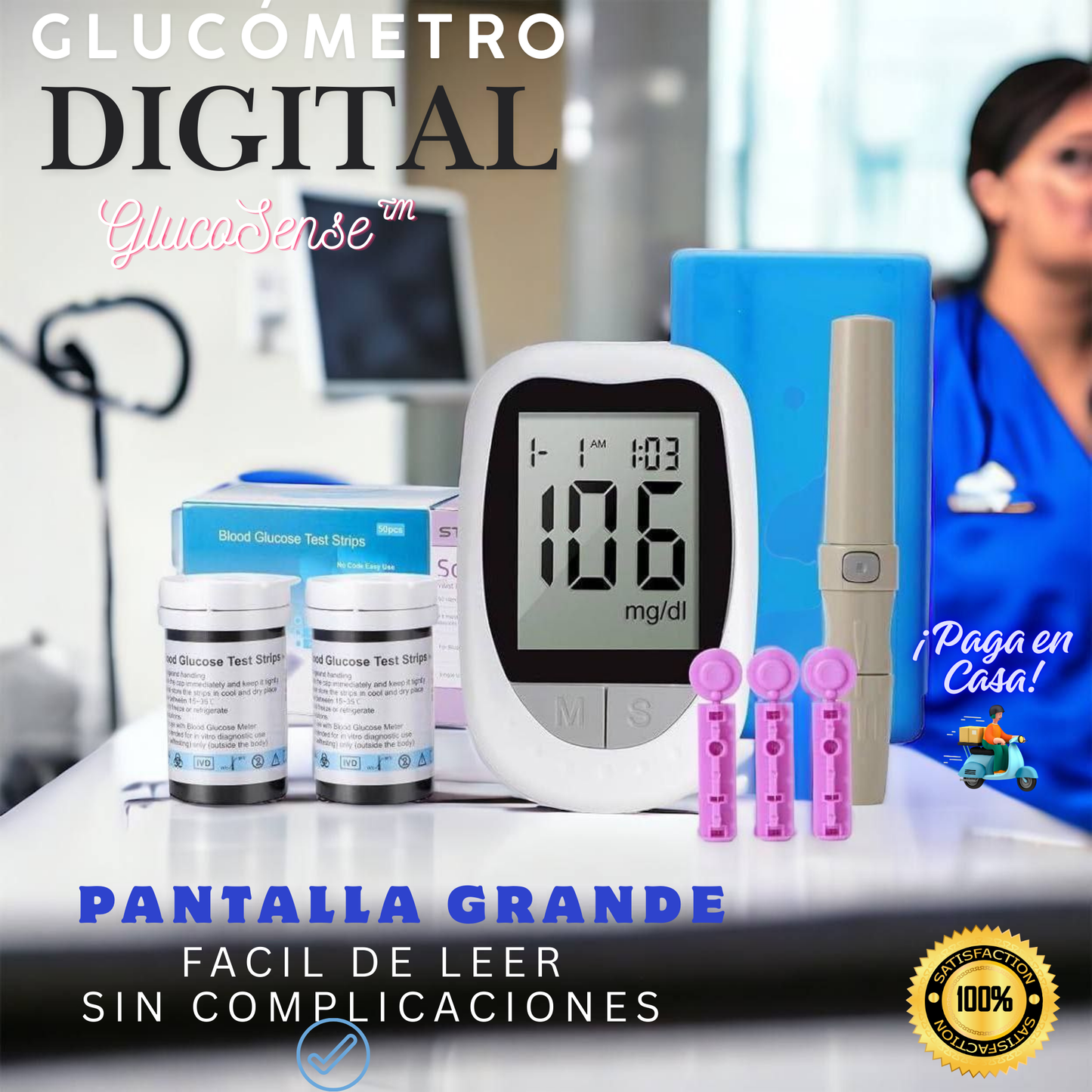 GlucoSense™ - Kit de Glucometro