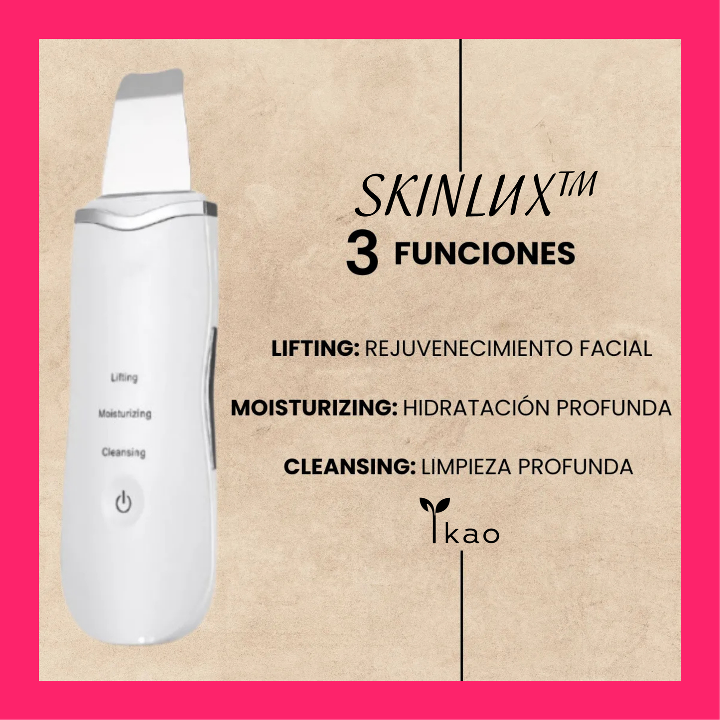 SKINLUX™ - Espátula Facial Ultrasónica 3 en 1