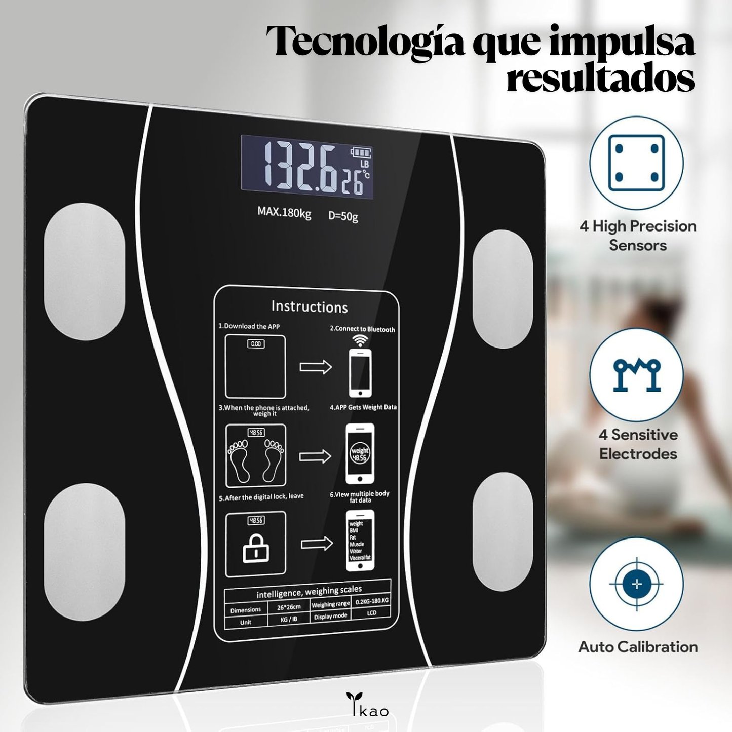 Beyon™- Smart Pro Balanza Bascula Digital Bluetooth