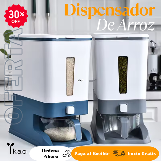RiceBox 10™ - Dispensador de Arroz 10 Kg - Orden Frescura y Comodidad en tu Cocina