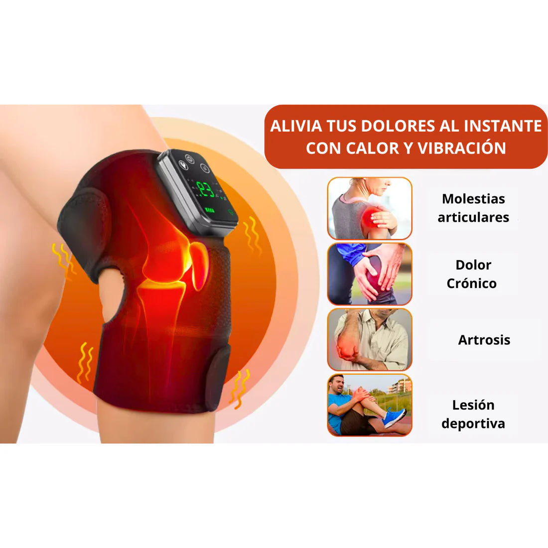 FlexKnee™ -  RODILLERA MASAJEADORA + CALOR TERAPEUTICO